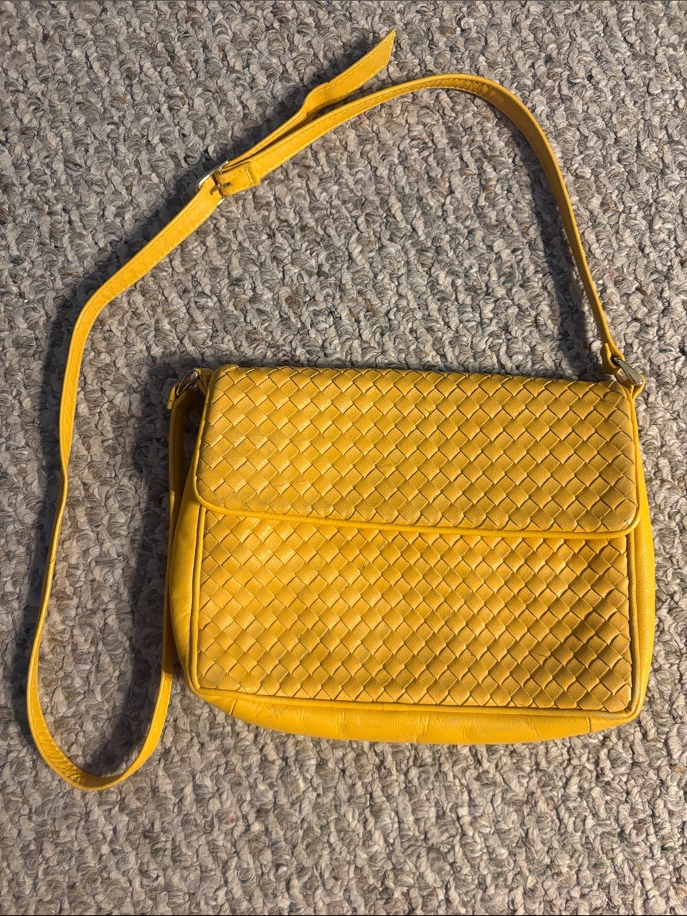 1980s Vintage Ganson Woven Leather Crossbody Bag